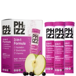 Phizz 3-in-1 Tablets Apple & Blackcurrant Hydration, Electrolytes and Vitamins Effervescent x 60 Tablets Online