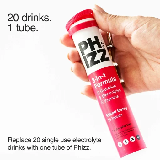 Phizz 3-in-1 Tablets Mixed Berry Hydration, Electrolytes and Vitamins Effervescent x 60 Tablets Discount