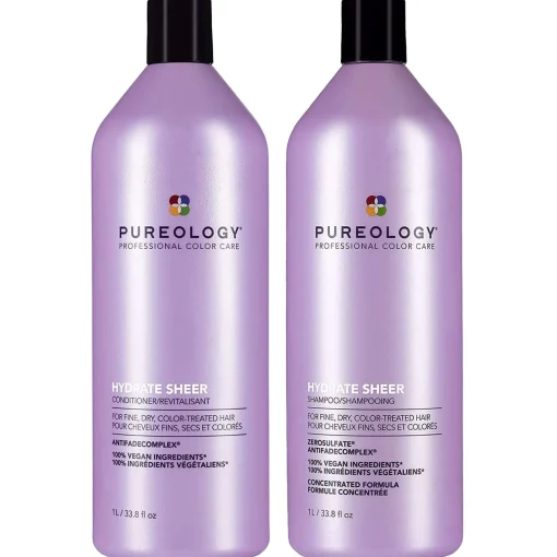 Pureology Bundles Duo: Hydrate Sheer Shampoo and Conditioner Supersize 1000ml For Fine, Dry Hair