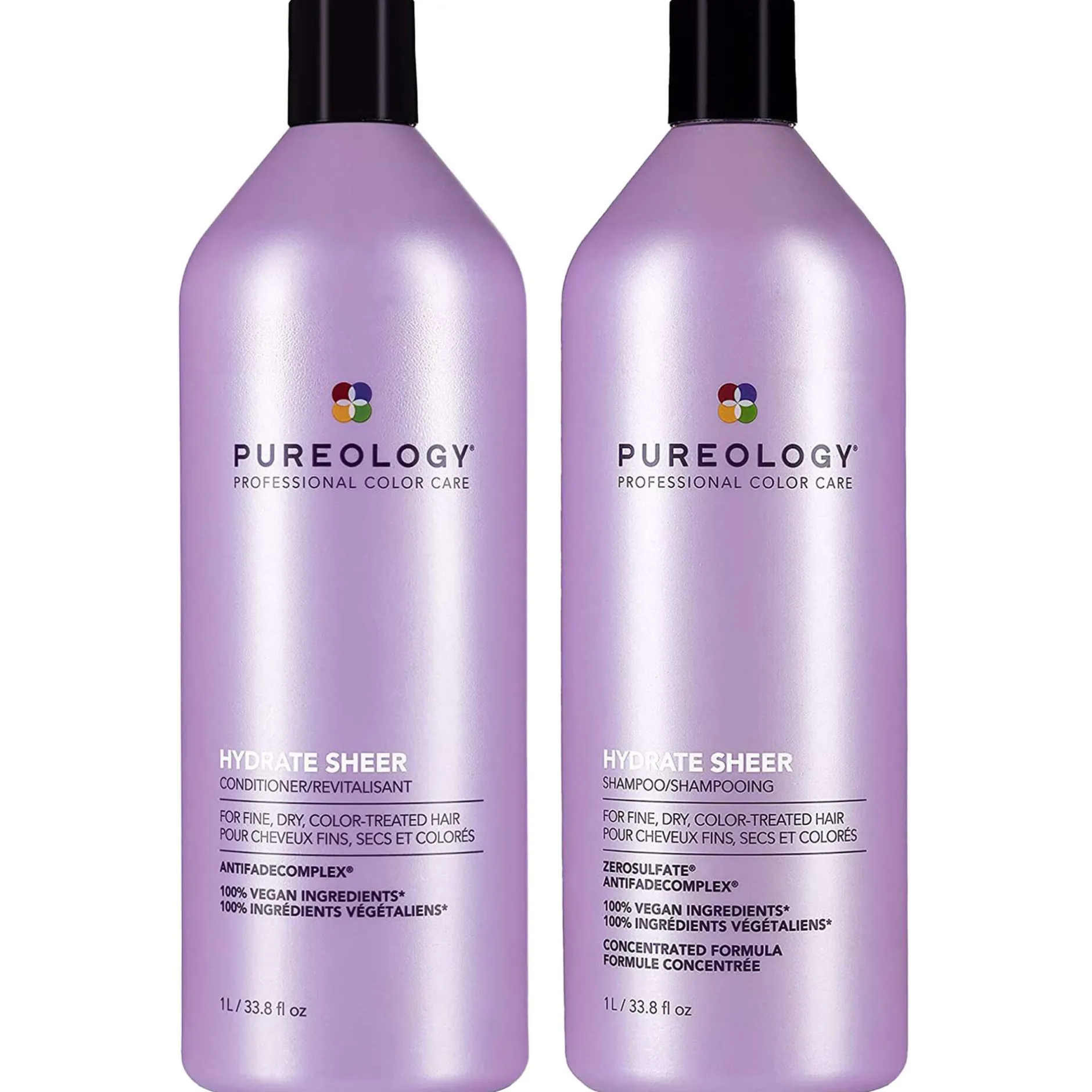 Pureology Bundles Duo: Hydrate Sheer Shampoo and Conditioner Supersize 1000ml For Fine, Dry Hair