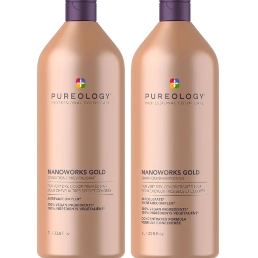Pureology Bundles Duo: Nanoworks Gold Shampoo 1000ml and Conditioner 1000ml For Very Dry, Colour Treated Hair Discount