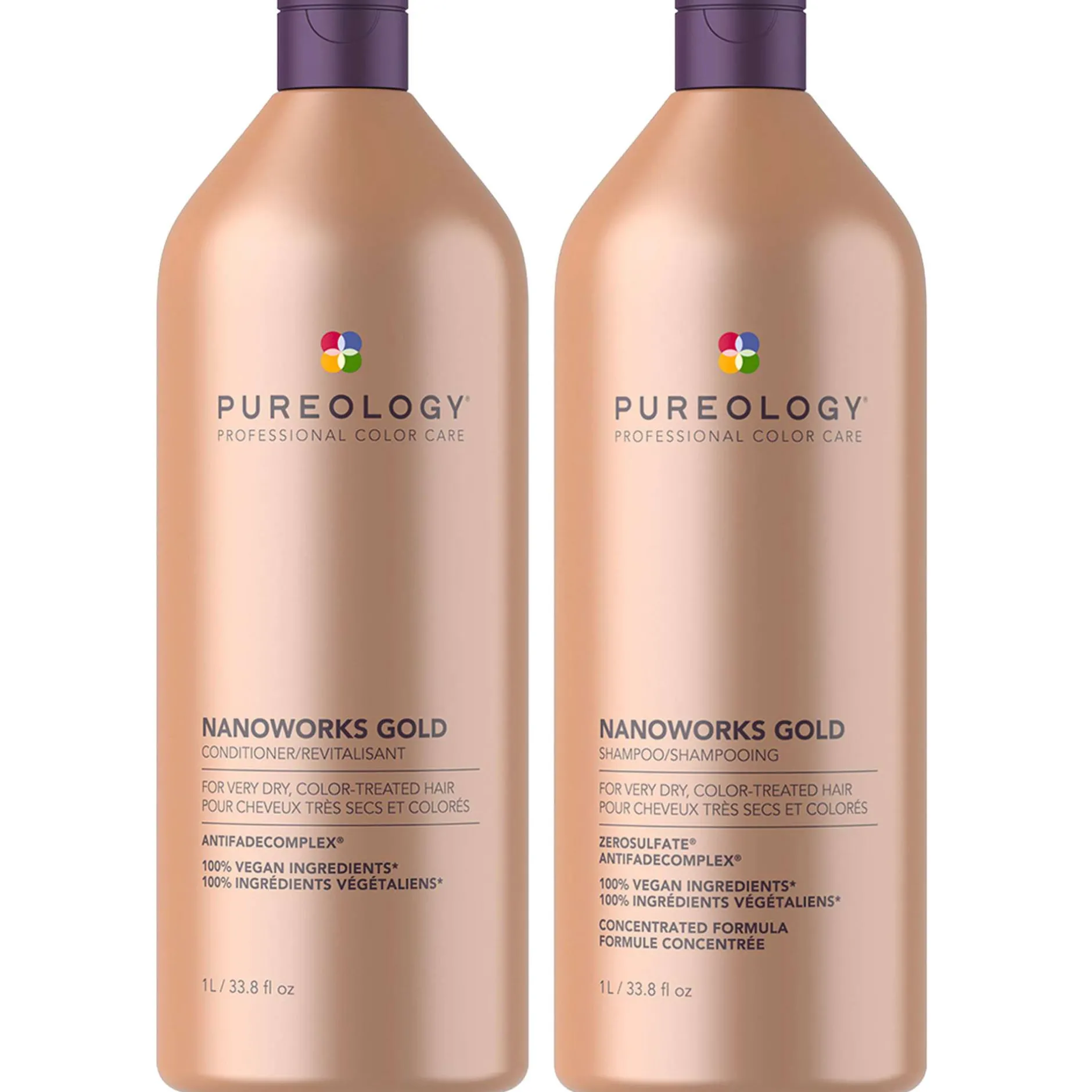Pureology Bundles Duo: Nanoworks Gold Shampoo 1000ml and Conditioner 1000ml For Very Dry, Colour Treated Hair Discount