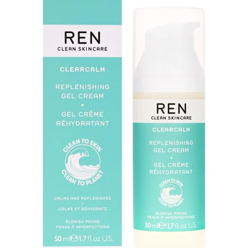 REN Clean Skincare Face ClearCalm 3 Replenishing Gel Cream For Blemish Prone Skin 50ml / 1.7 fl.oz. Best