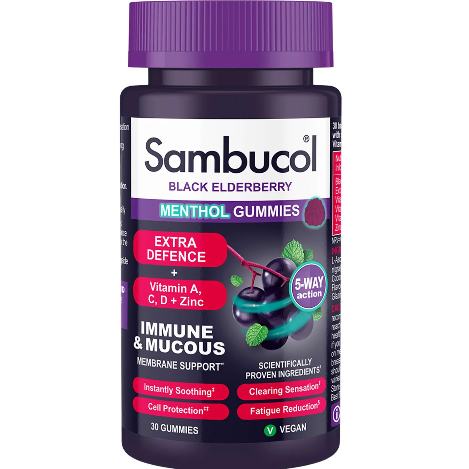 Sambucol Extra Defence Menthol Gummies x 30