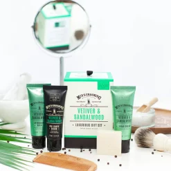 Scottish Fine Soaps Company Men's Grooming Vetiver & Sandalwood Luxurious Gift Set Sale