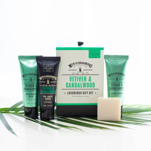 Scottish Fine Soaps Company Men's Grooming Vetiver & Sandalwood Luxurious Gift Set Sale