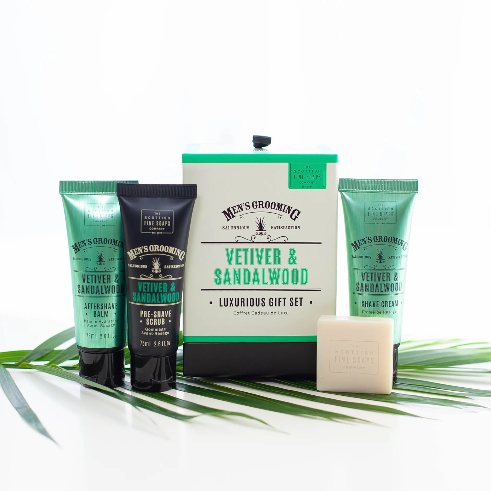 Scottish Fine Soaps Company Men's Grooming Vetiver & Sandalwood Luxurious Gift Set Sale