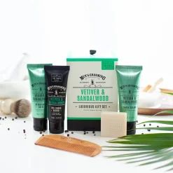 Scottish Fine Soaps Company Men's Grooming Vetiver & Sandalwood Luxurious Gift Set Sale