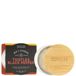 Scottish Fine Soaps Company Thistle & Black Pepper Shave Soap & Bowl Set 100g Online