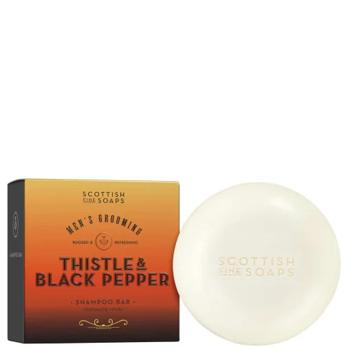 Scottish Fine Soaps Company Thistle & Black Pepper Shampoo Bar 100g New
