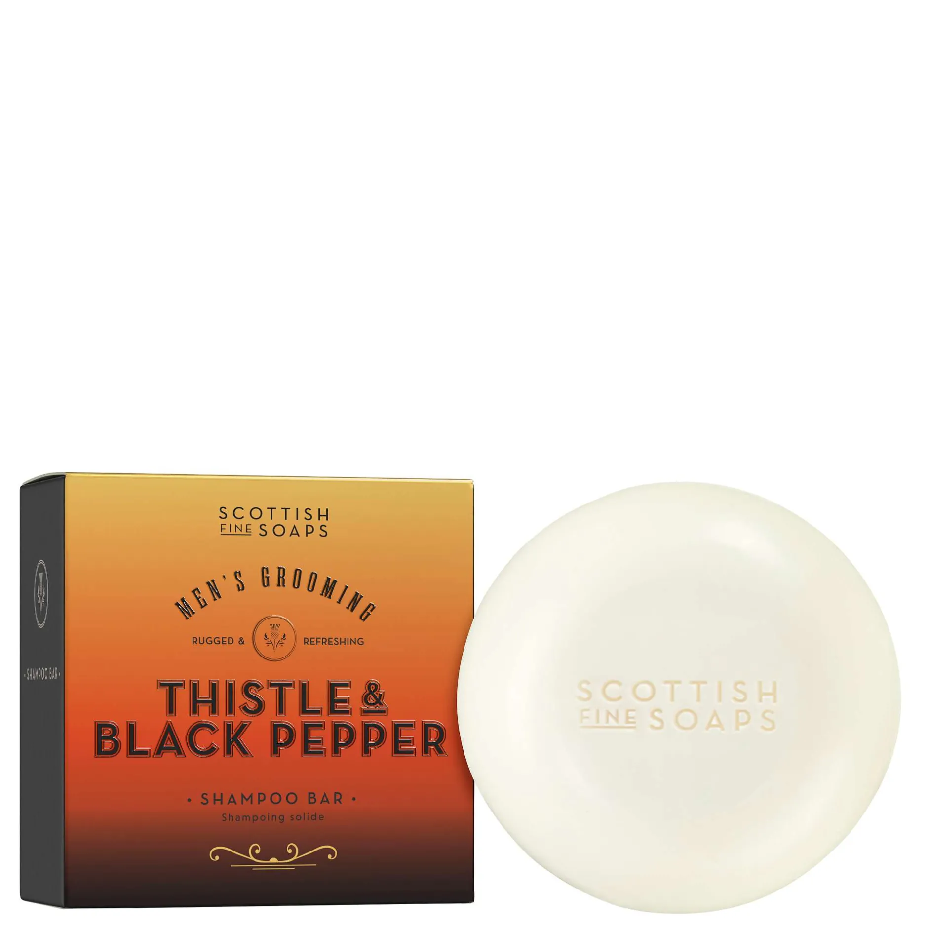 Scottish Fine Soaps Company Thistle & Black Pepper Shampoo Bar 100g New