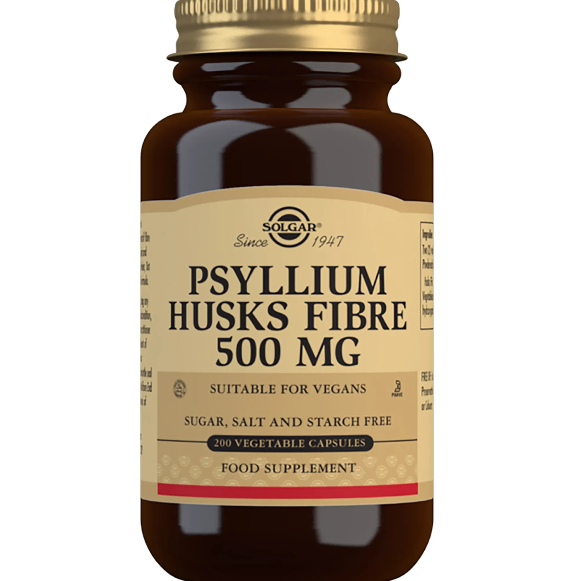 Solgar Digestive Aids Psyllium Husks Fibre 500mg Vegetable Capsules x 200 Sale