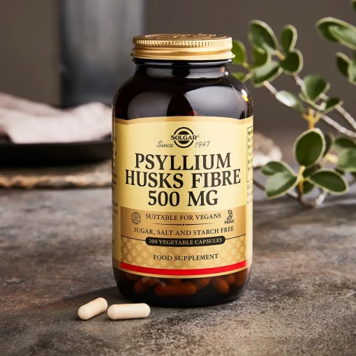 Solgar Digestive Aids Psyllium Husks Fibre 500mg Vegetable Capsules x 200 Sale