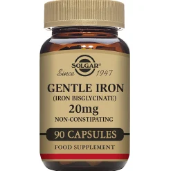 Solgar Minerals Gentle Iron (Iron Bisglycinate) 20 mg Vegetable Capsules x 90