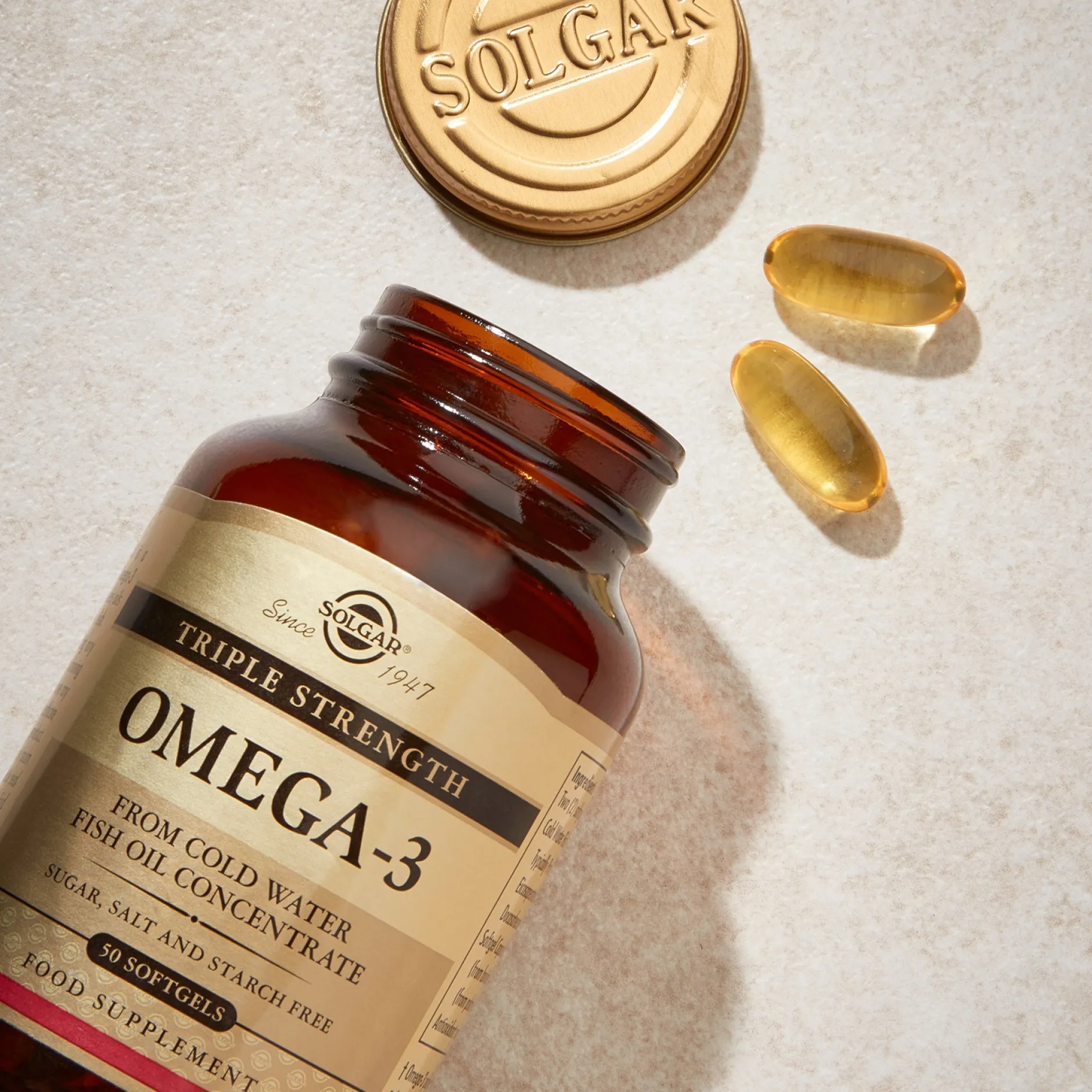 Solgar Omegas & Fatty Acids Triple Strength Omega-3 Softgels x 50 Hot