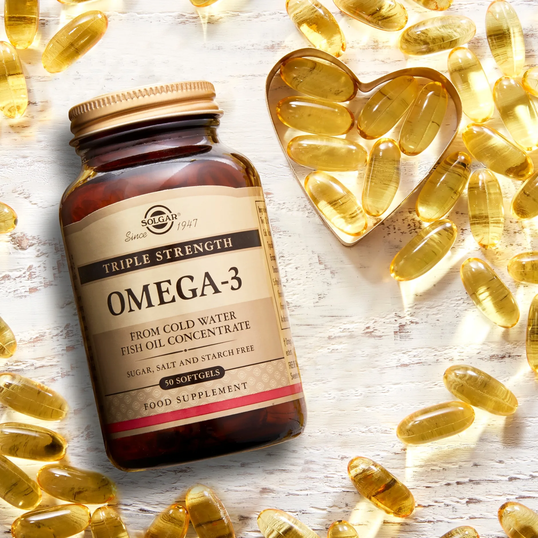 Solgar Omegas & Fatty Acids Triple Strength Omega-3 Softgels x 50 Hot