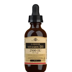 Solgar Vitamins Liquid Vitamin D3 2500 IU (62.5 µg) Natural Orange Flavour 59ml New
