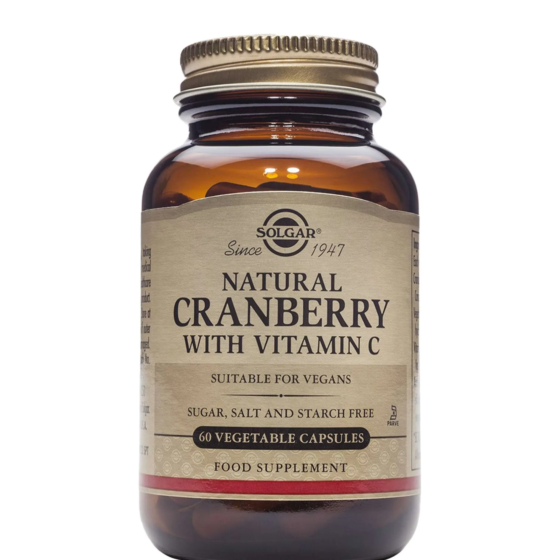 Solgar Vitamins Natural Cranberry with Vitamin C Vegetable Capsules x 60 Best