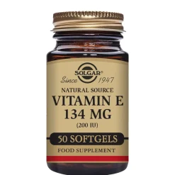 Solgar Vitamins Natural Source Vitamin E 134mg (200 IU) Vegetable Softgels x 50 Clearance