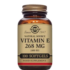 Solgar Vitamins Natural Source Vitamin E 268mg (400 IU) Vegetable Softgels x 100