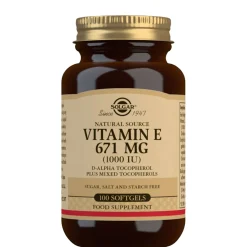 Solgar Vitamins Natural Source Vitamin E 671mg (1000 IU) Softgels x 100 Clearance