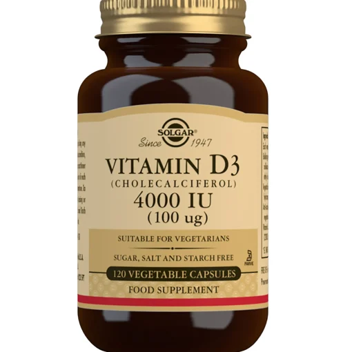 Solgar Vitamins Vitamin D3 (Cholecalciferol) 4000 IU (100µg) Vegetable Capsules x 120 Best