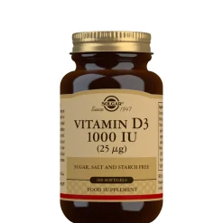 Solgar Vitamins Vitamin D3 1000 IU(25 µg) Softgels x 100