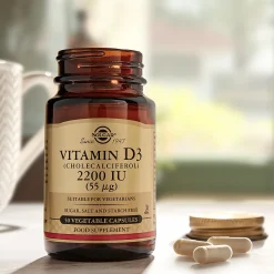 Solgar Vitamins Vitamin D3 (Cholecalciferol) 2200 IU (55 µg) Vegetable Capsules x 50