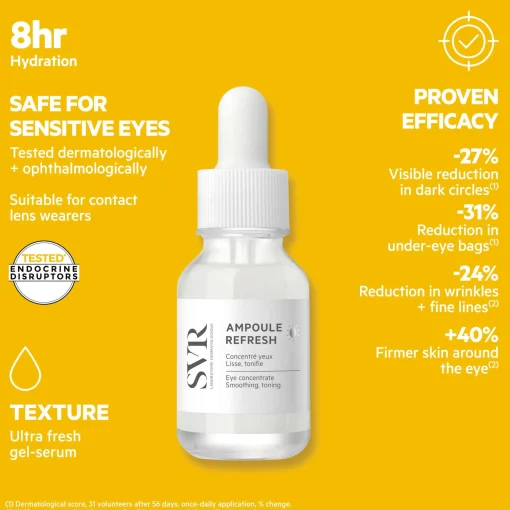 SVR [A] [B3] [C] Ampoule Refresh Revitalising Morning Eye-Serum 15ml New