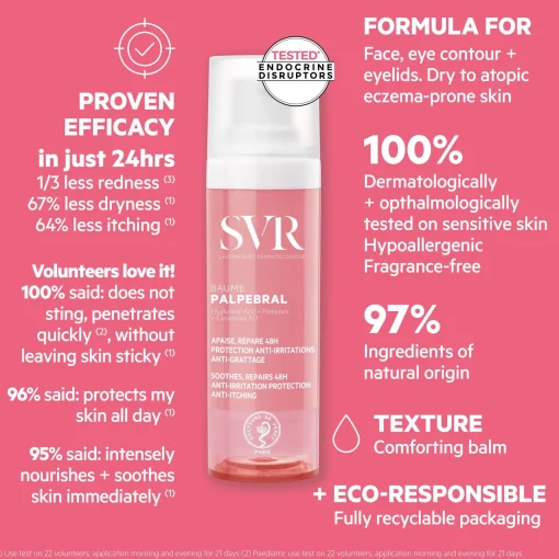 SVR Palpebral Soothing Eczema Face Balm For Sensitive Skin 30ml Outlet