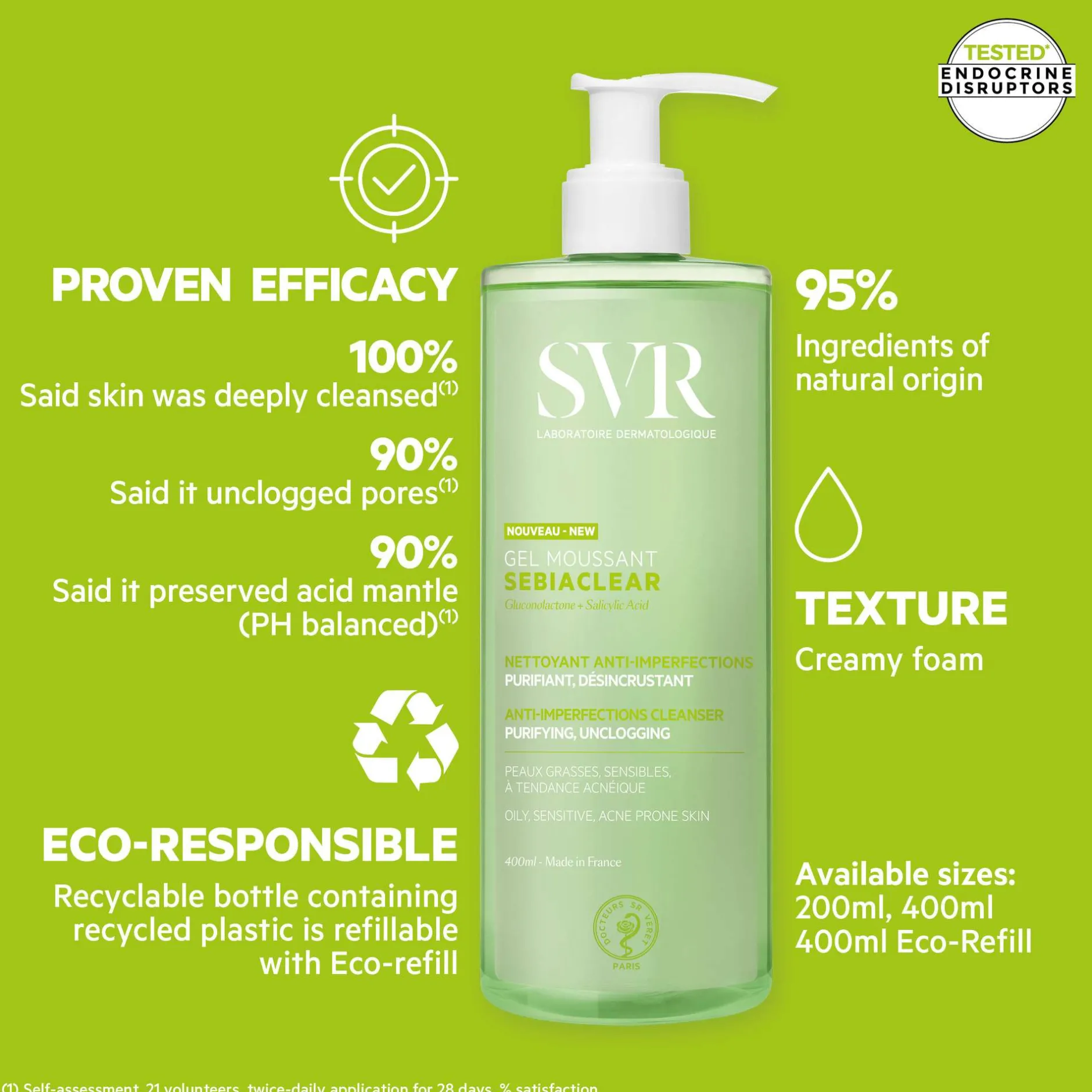 SVR Sebiaclear Foaming Salicylic Acid Cleanser 400ml