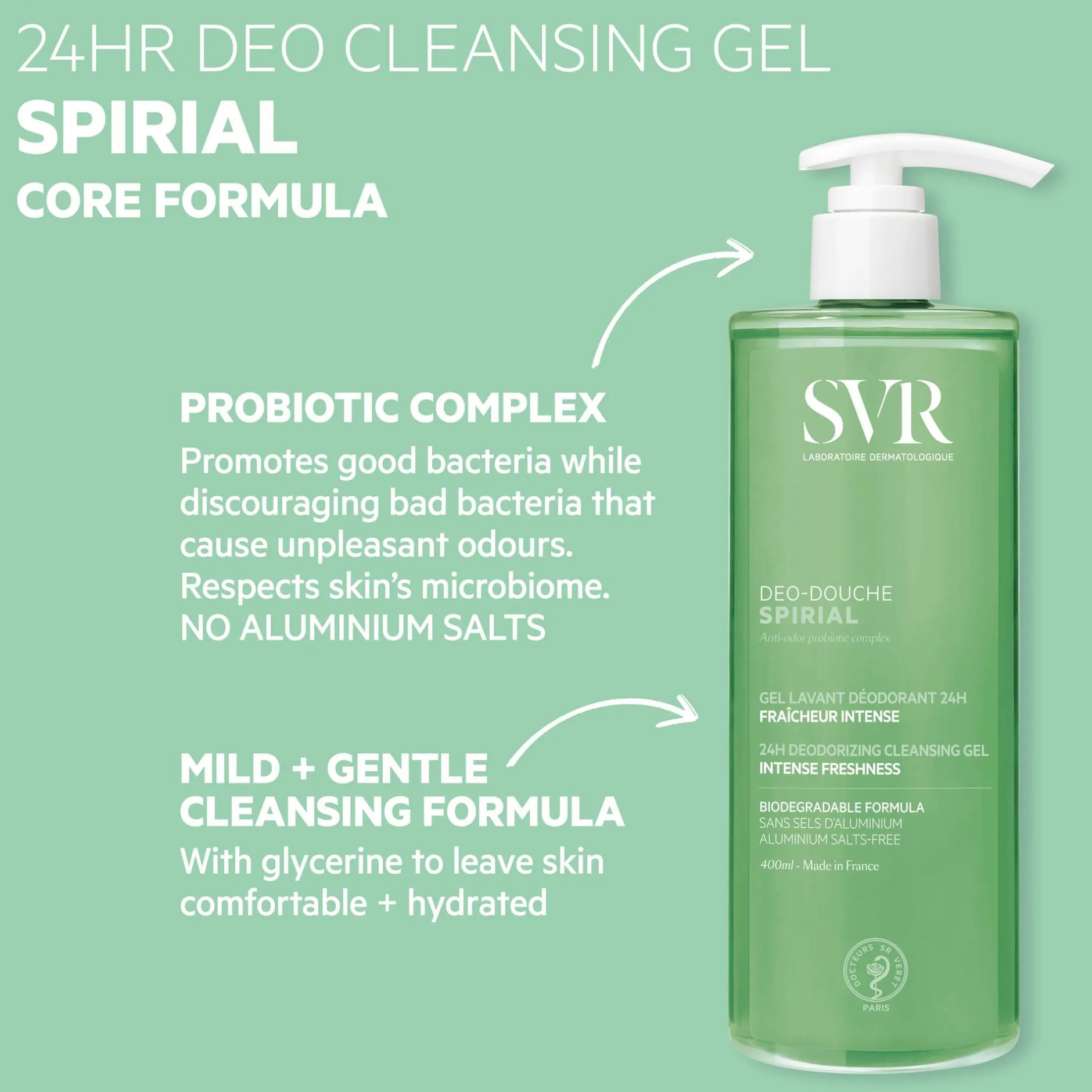 SVR Spirial Intense Freshness Deodorizing Cleansing Gel 400ml Best