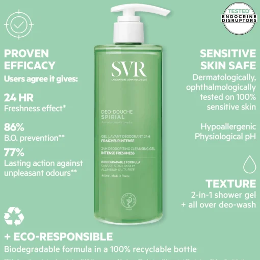 SVR Spirial Intense Freshness Deodorizing Cleansing Gel 400ml Best