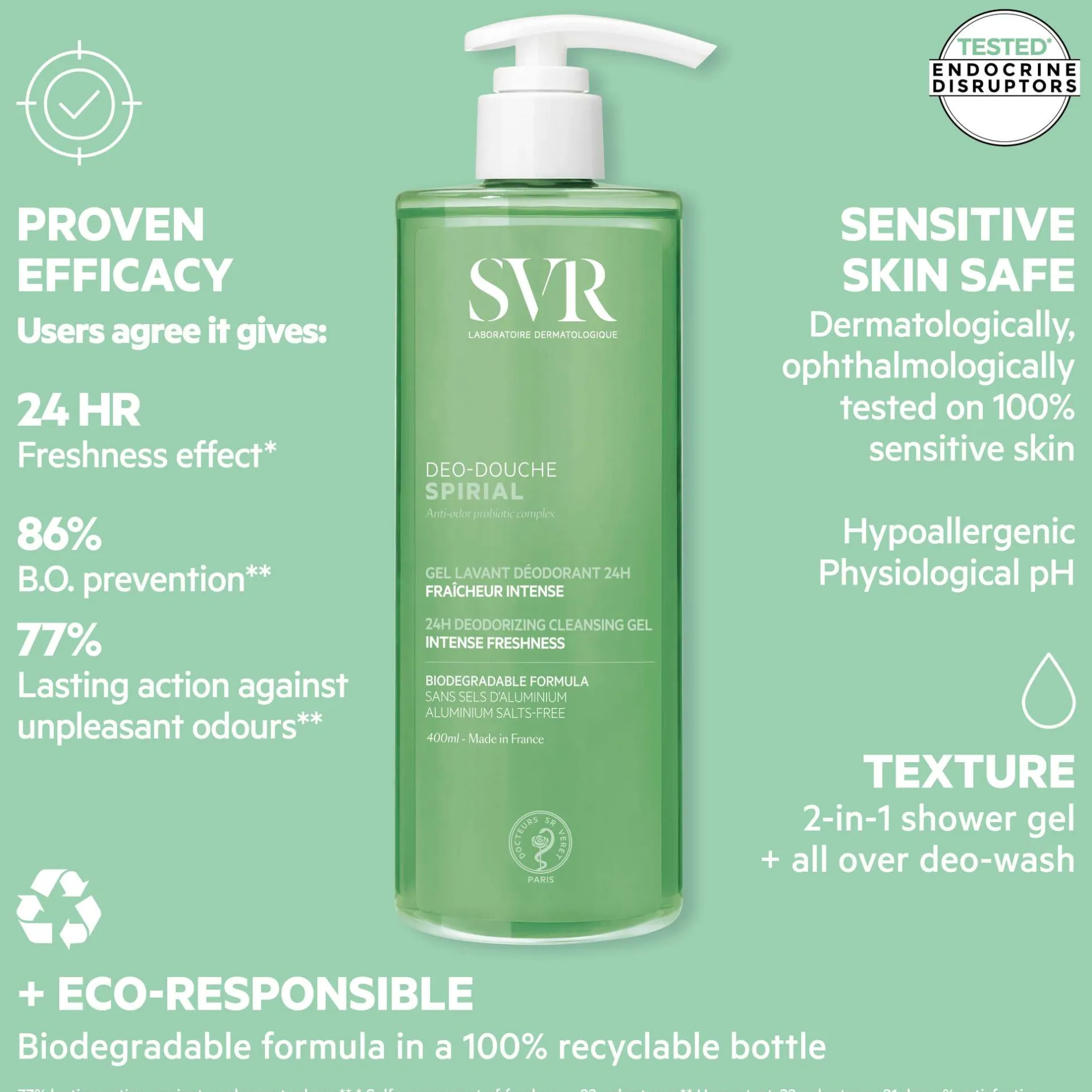 SVR Spirial Intense Freshness Deodorizing Cleansing Gel 400ml Best