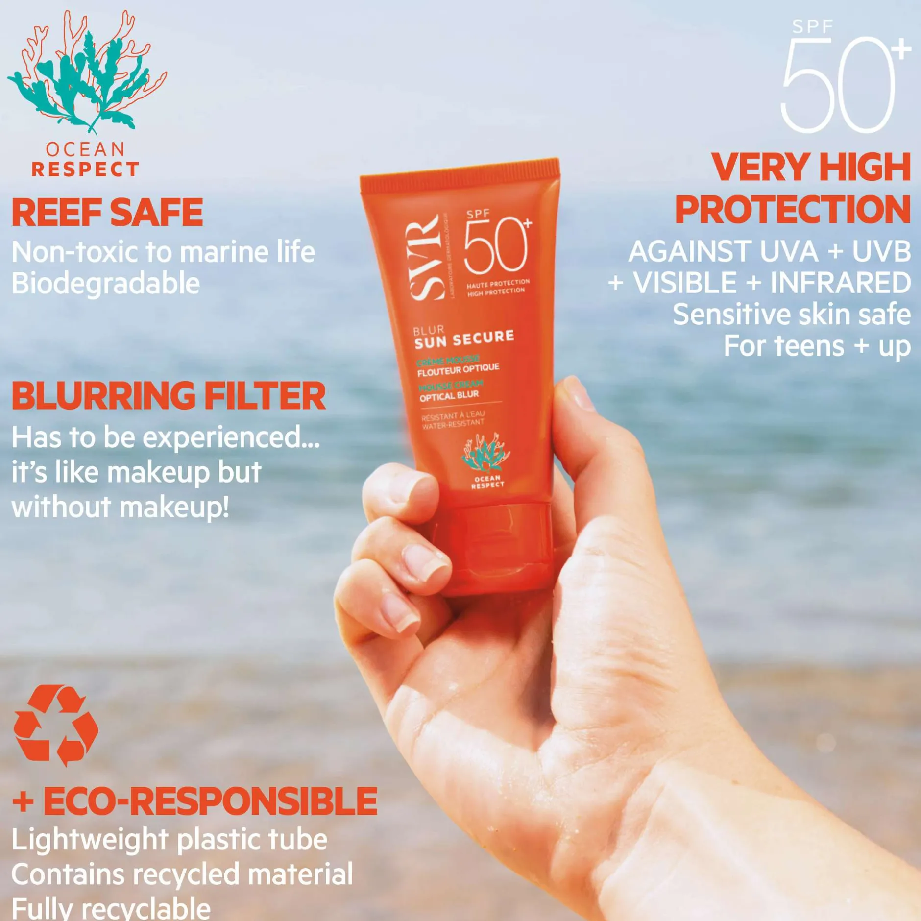 SVR Sun Secure Blur SPF50+ Fragrance-Free 50ml Outlet