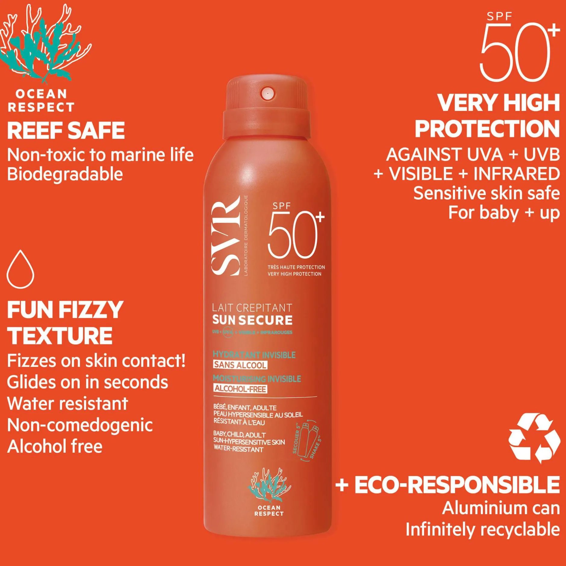 SVR Sun Secure Crackling Milk SPF50+ 200ml Clearance