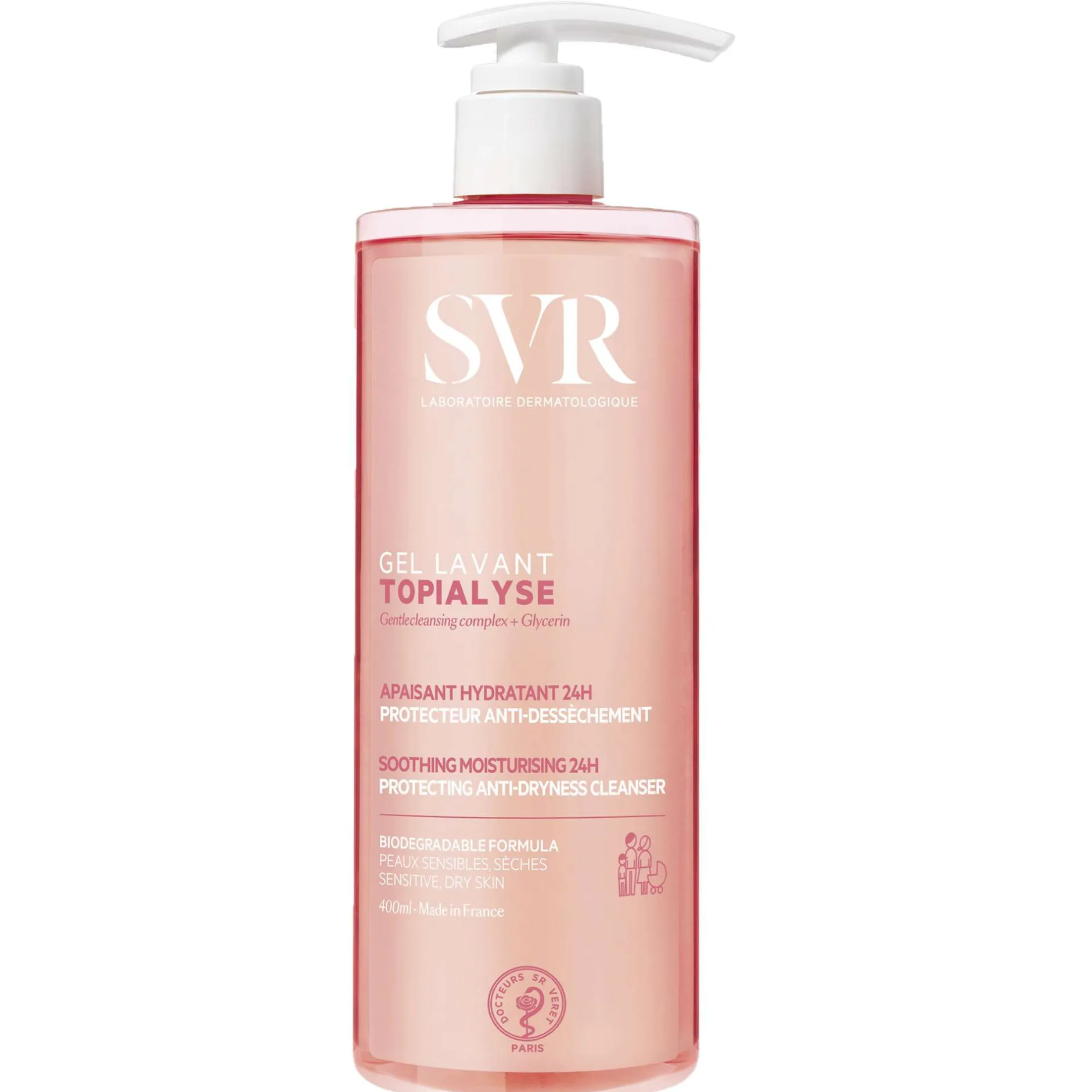 SVR Topialyse Soothing Cleansing Gel 400ml New