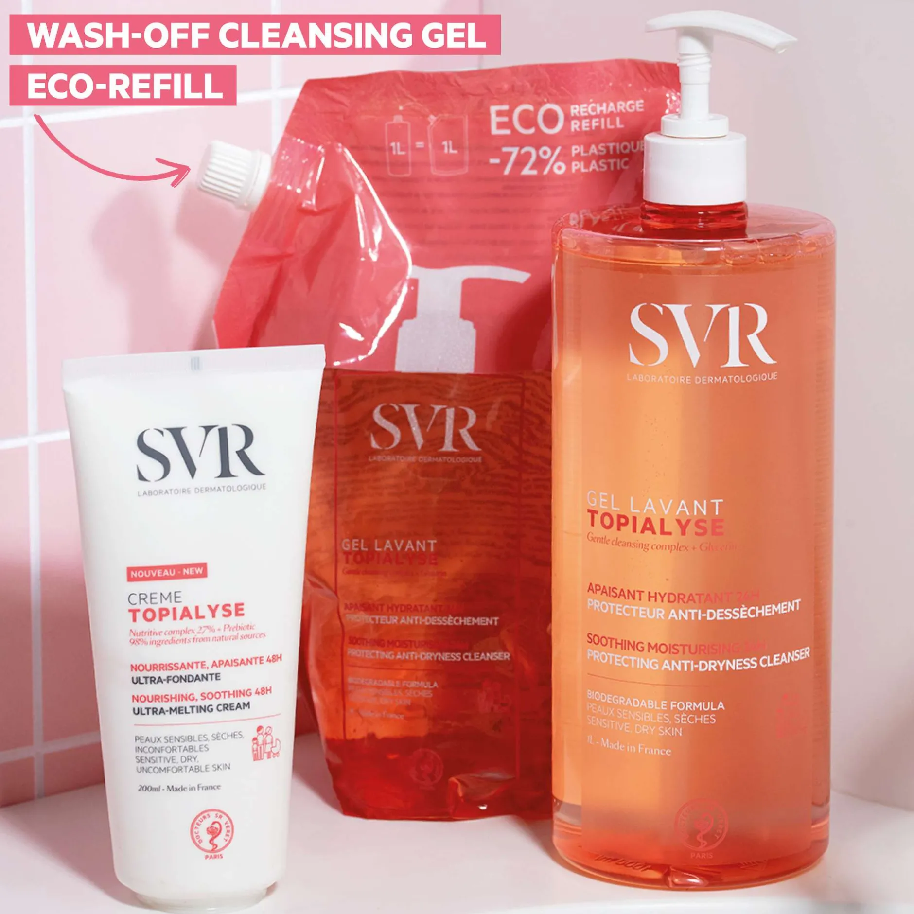 SVR Topialyse Soothing Cleansing Gel Refill 1000ml Outlet