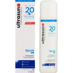 Ultrasun Sports Formula Transparent Sun Protection SPF20 200ml Hot