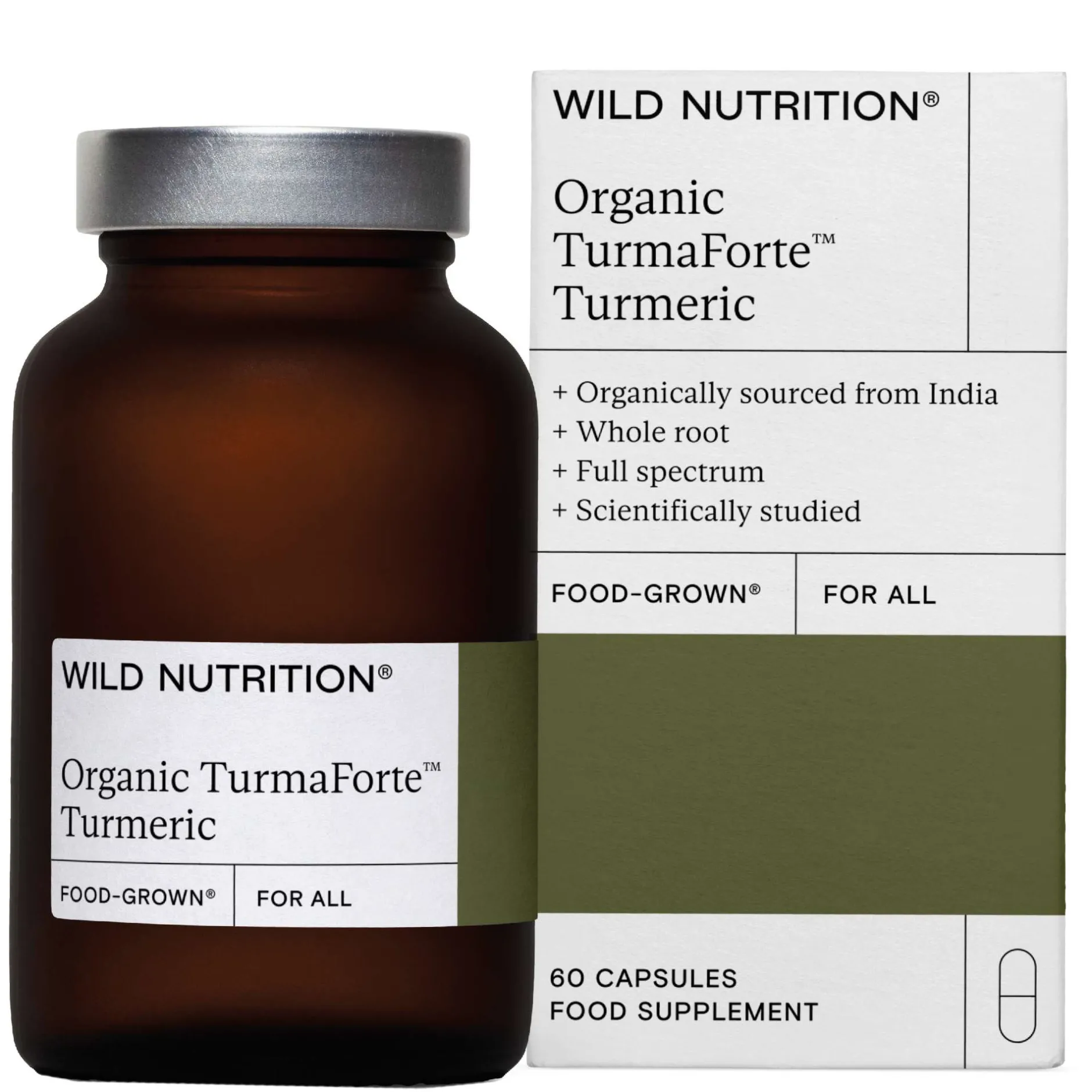 Wild Nutrition Supplements Food-Grown® Organic Turmaforte™ Turmeric Capsules x 60 Outlet
