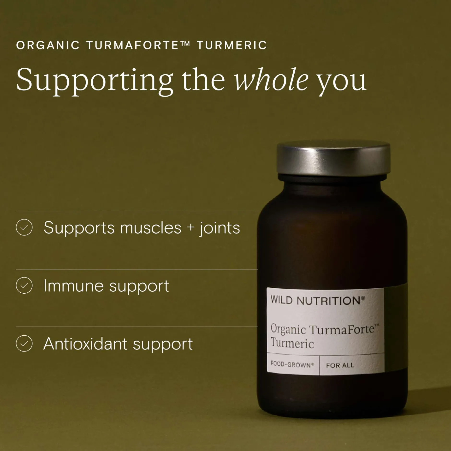 Wild Nutrition Supplements Food-Grown® Organic Turmaforte™ Turmeric Capsules x 60 Outlet