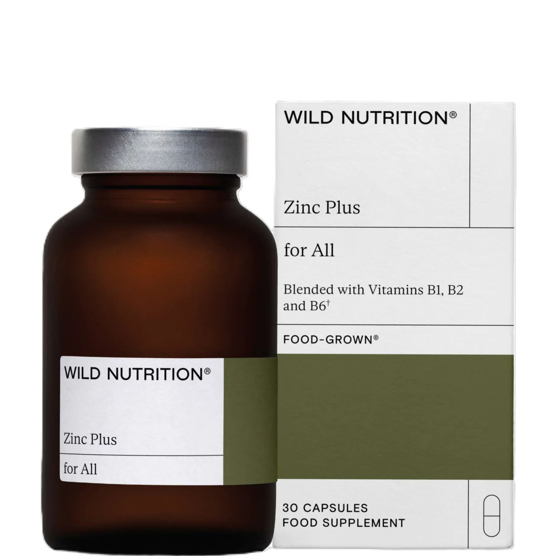 Wild Nutrition Supplements Food-Grown® Zinc Plus Capsules x 30