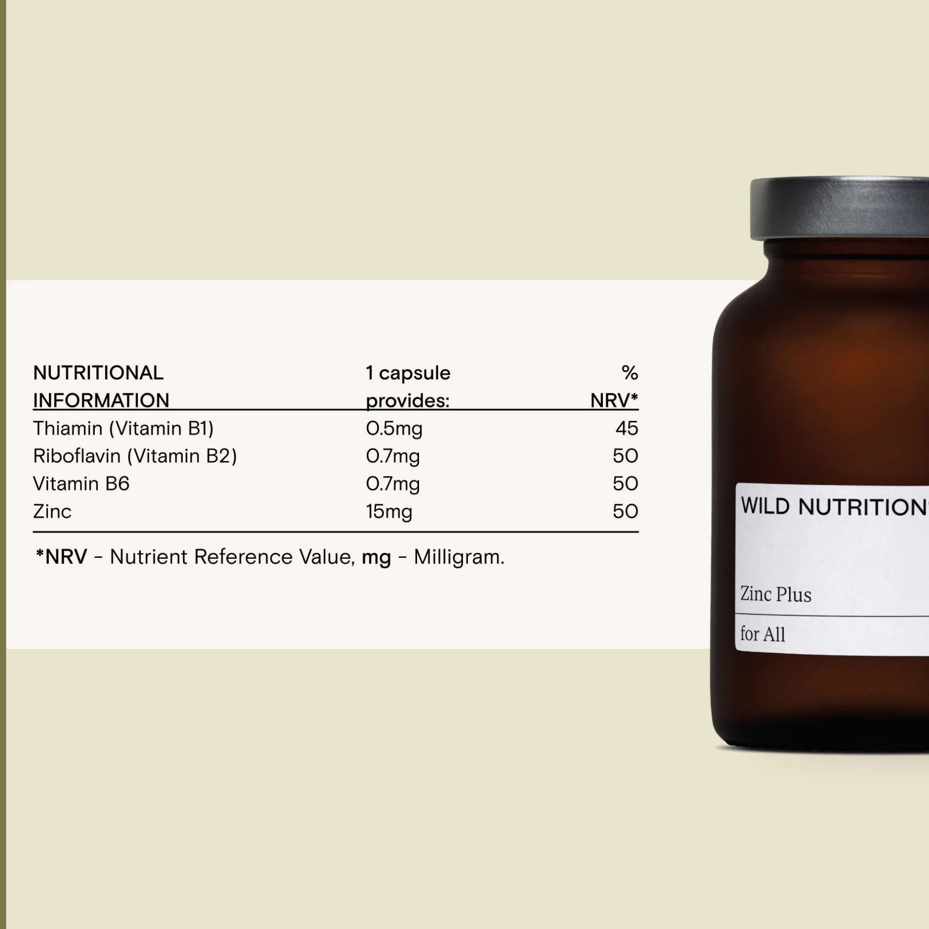 Wild Nutrition Supplements Food-Grown® Zinc Plus Capsules x 30