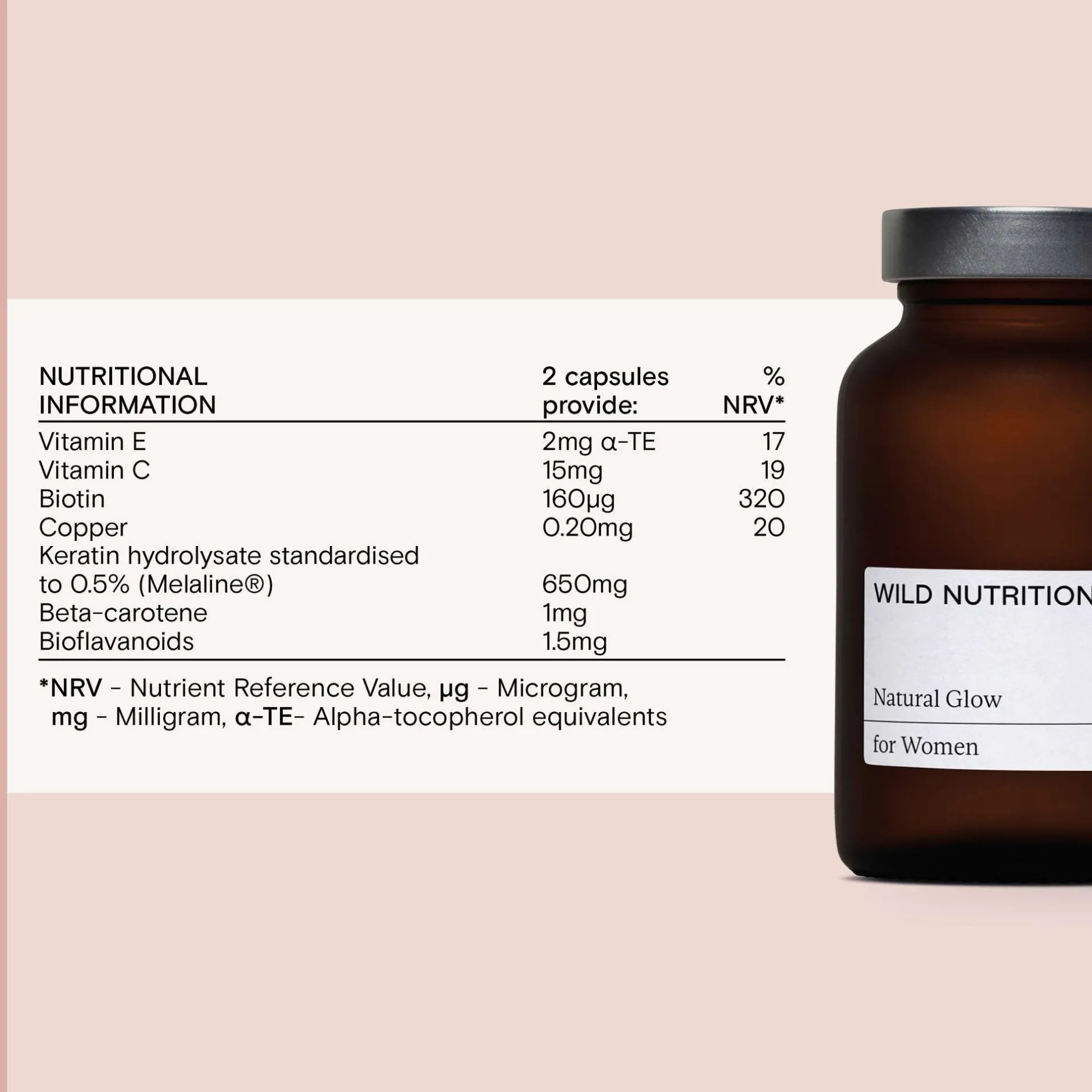 Wild Nutrition Supplements Food-Grown® Natural Glow Capsules x 60 Discount