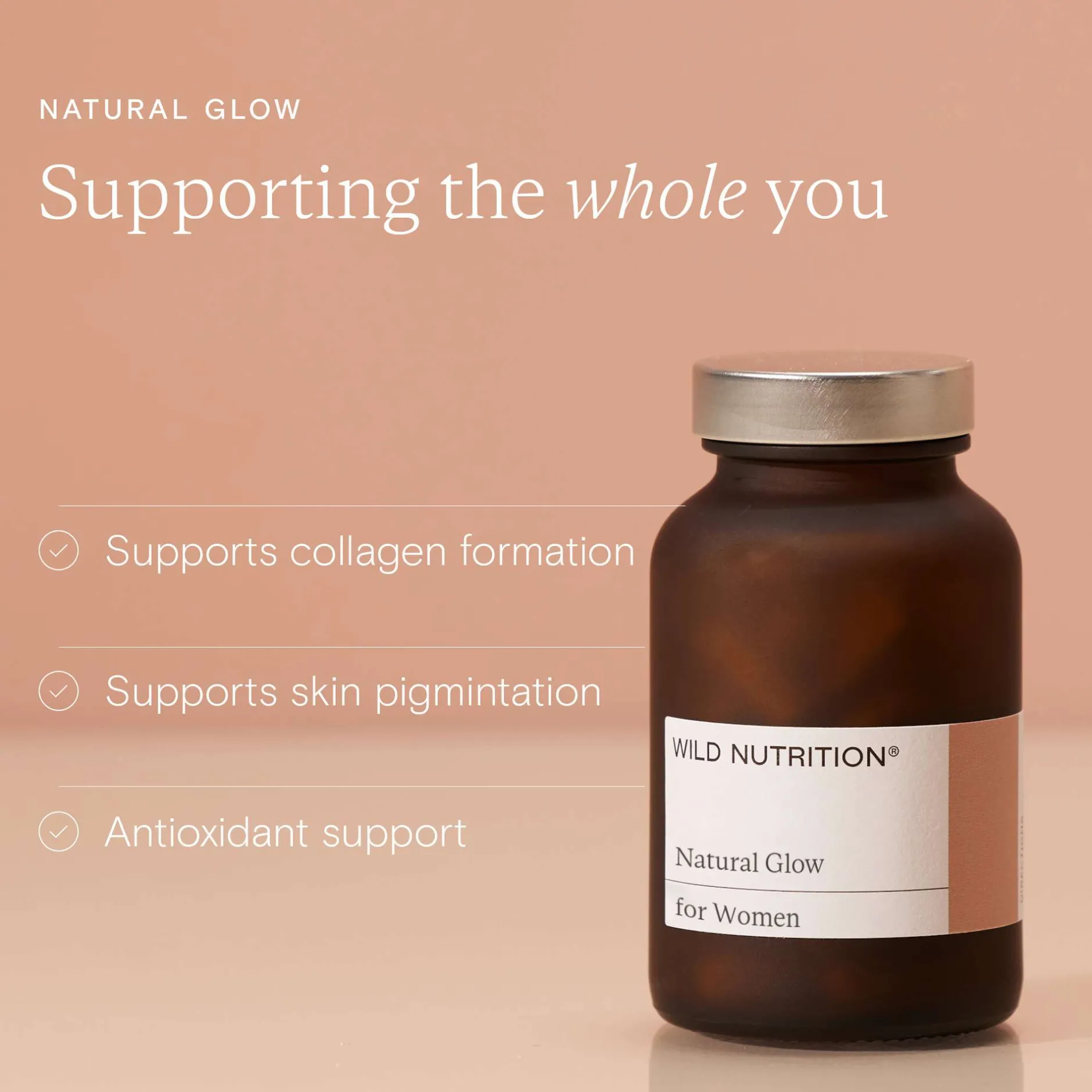 Wild Nutrition Supplements Food-Grown® Natural Glow Capsules x 60 Discount