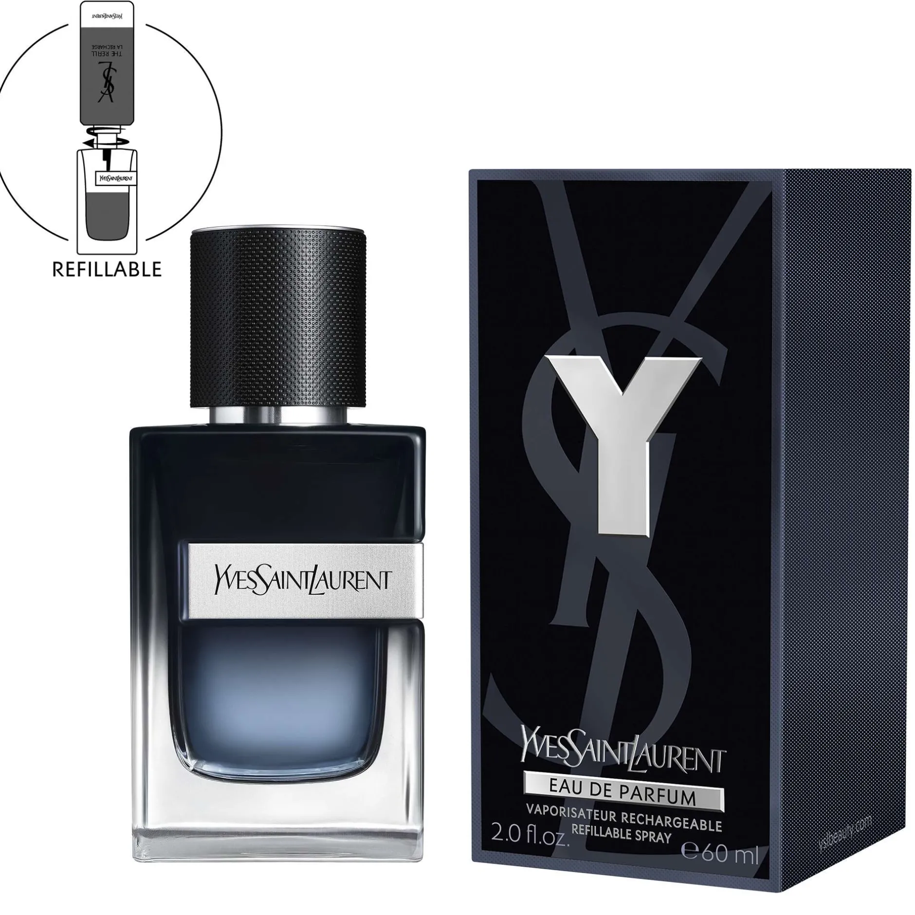 Yves Saint Laurent Y For Men Eau de Parfum Refillable Spray 60ml Best